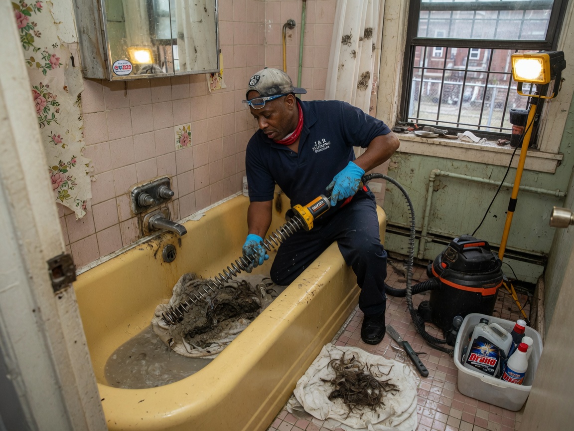 Clogged Bathtub Drain in Brooklyn 11236