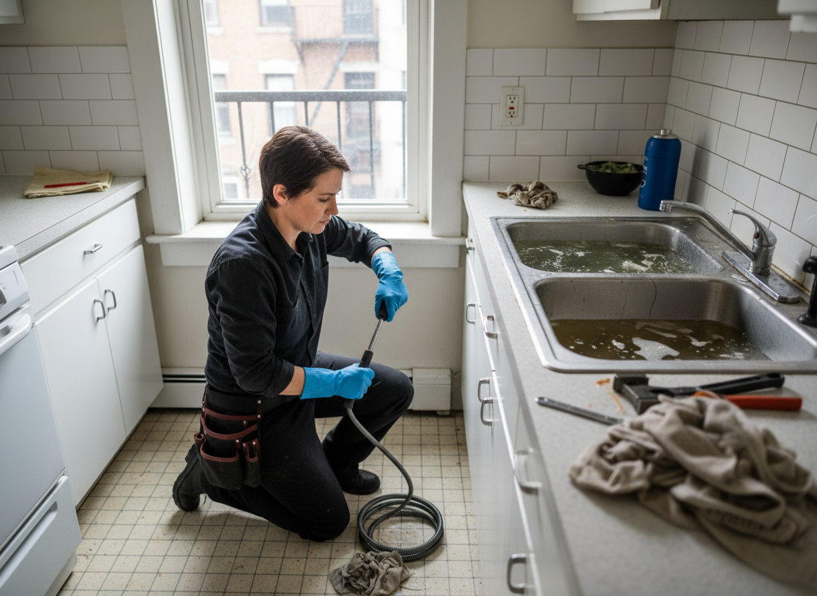 Clogged Kitchen Sink in Brooklyn 11236